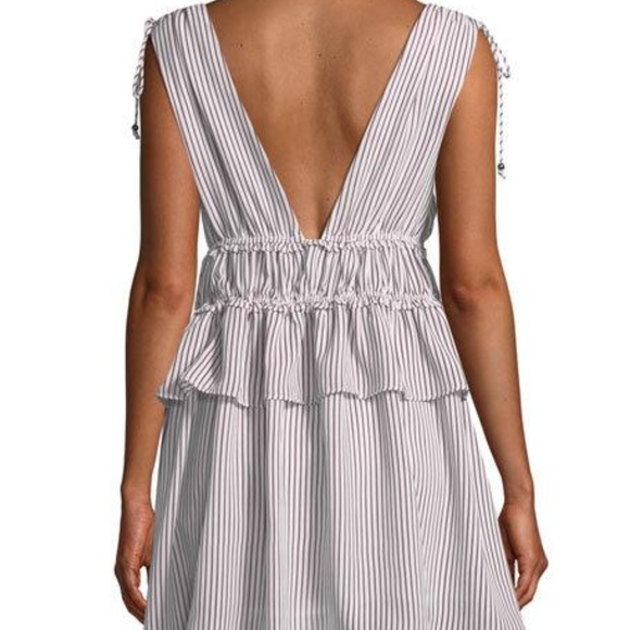 New Line & Dot Striped Tie-Shoulder Mini Dress - Picture 2 of 4